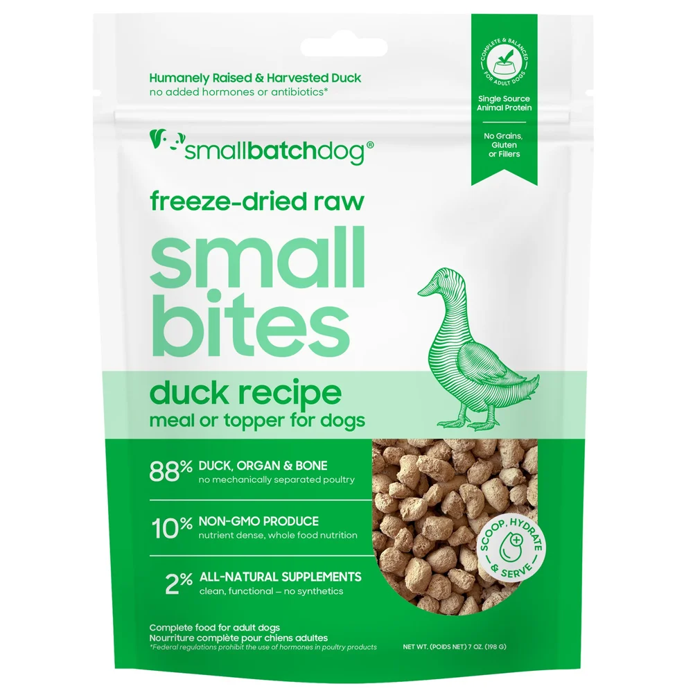 SmallBatch Freeze-Dried Dog Food Small Bites Duck Recipe 19oz