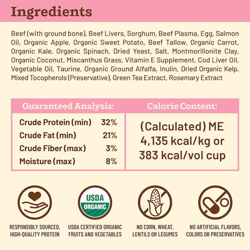 Primal Freeze Dried Cat Food Kibble in the Raw Beef Recipe 1.5lb