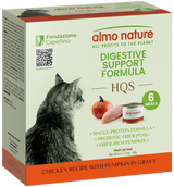 Almo Nature Wet Cat Food HQS Digestive Support Formula Chicken Recipe with Pumpkin in Gravy 1.77oz (6 Pack)