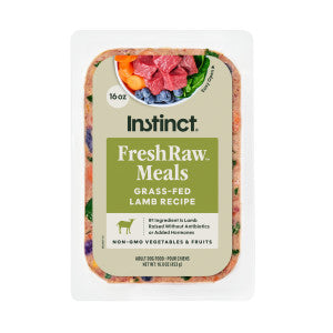 Instinct Frozen Raw Dog Food FreshRaw Meals Grass-Fed Lamb Recipe 16oz