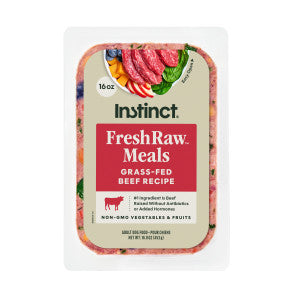 Instinct Frozen Raw Dog Food FreshRaw Meals Grass-Fed Beef Recipe 16oz