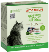 Almo Nature Wet Cat Food HQS Digestive Support Formula Flaked Mackerel & Spinach in Gravy 1.77oz (6 Pack)