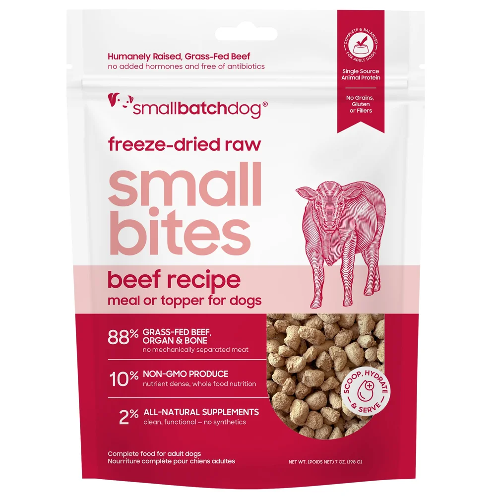 SmallBatch Freeze-Dried Dog Food Small Bites Beef Recipe 7oz