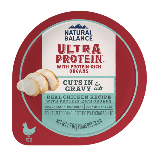 Natural Balance Wet Cat Food Ultra Protein Real Chicken Recipe With Protein-Rich Organs Cuts in Gravy 2.7oz