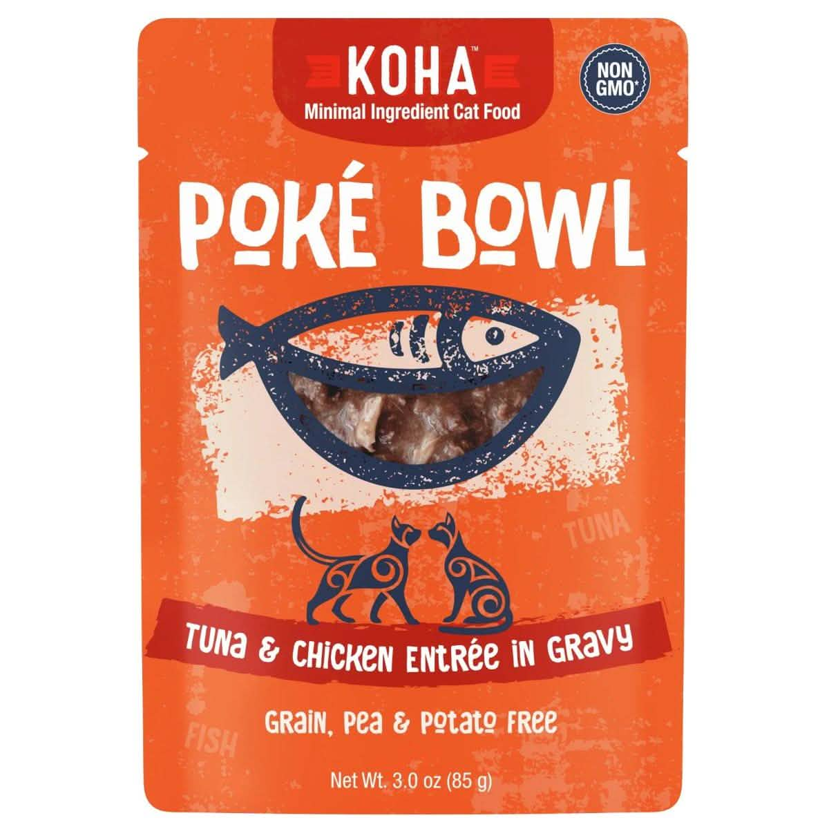 Koha Wet Cat Food Poké Bowl Tuna & Chicken Entrée in Gravy