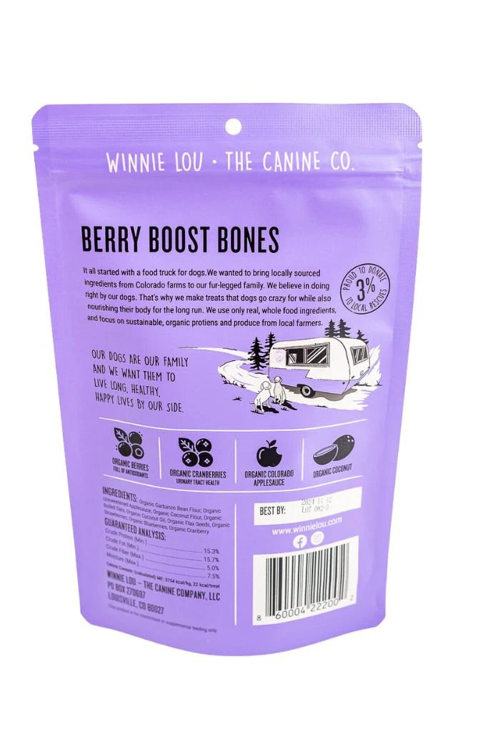 Winnie Lou Dog Treat Berry Boost Bones