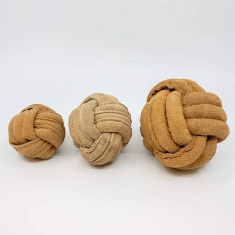 Huggle Hounds Dog Toy Huggle-Hide Natural Leather Ball