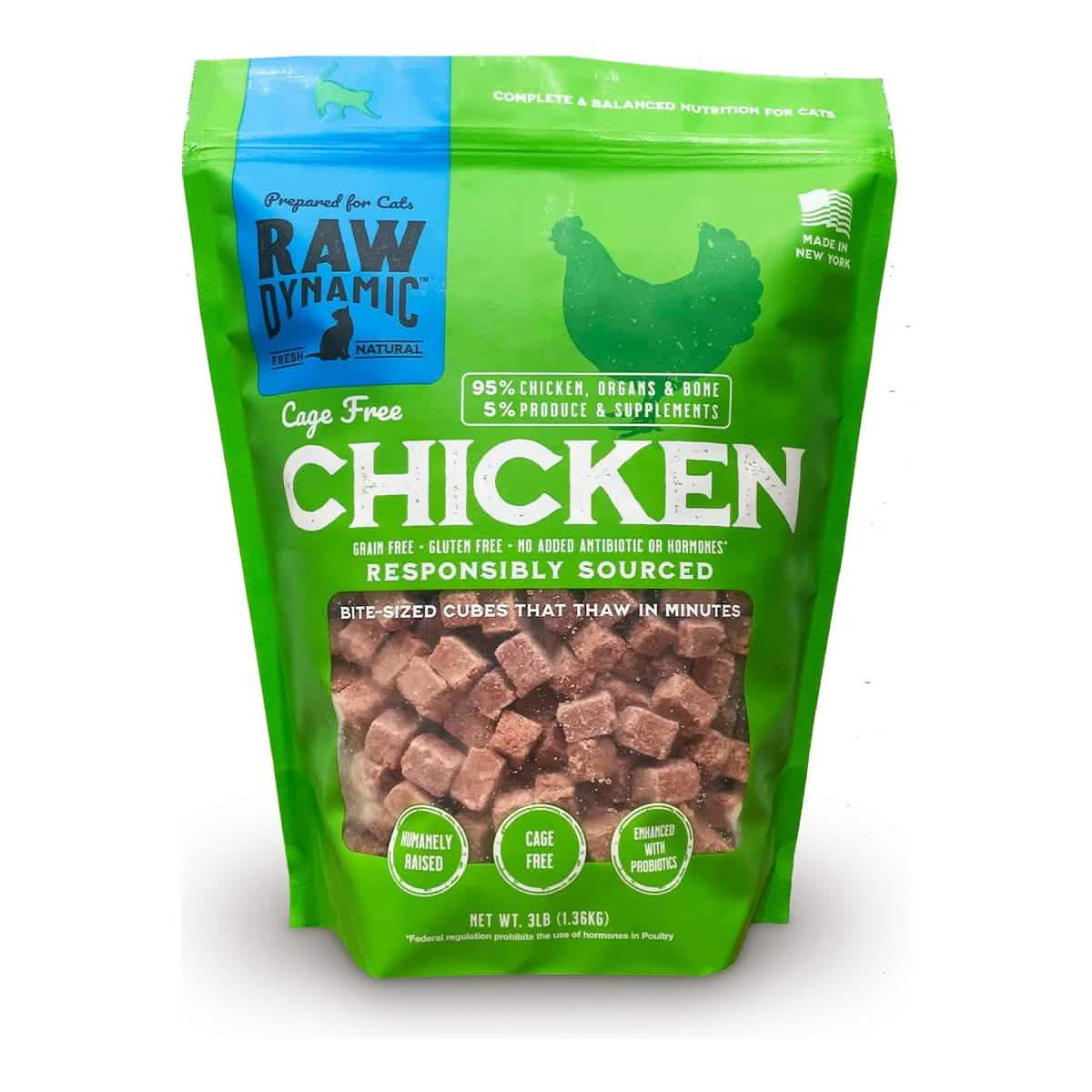 Raw Dynamic Raw Frozen Cat Food Cage Free Chicken Formula