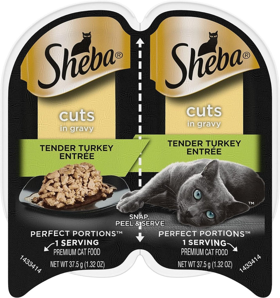 Sheba Wet Cat Food Perfect Portions Cuts in Gravy Tender Turkey Entrée