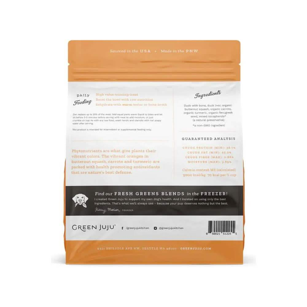 Green Juju Dog & Cat Food Topper Freeze-Dried Duck Orange