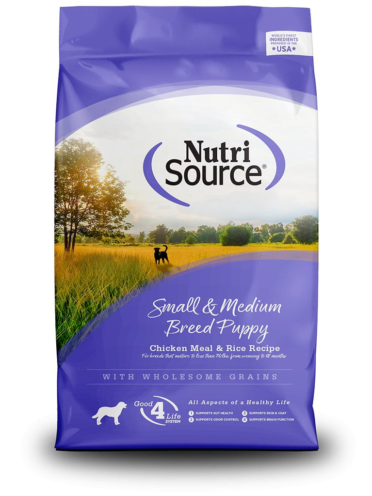 NutriSource Dry Dog Food Puppy Small &amp; Medium Breed Chicken Recipe