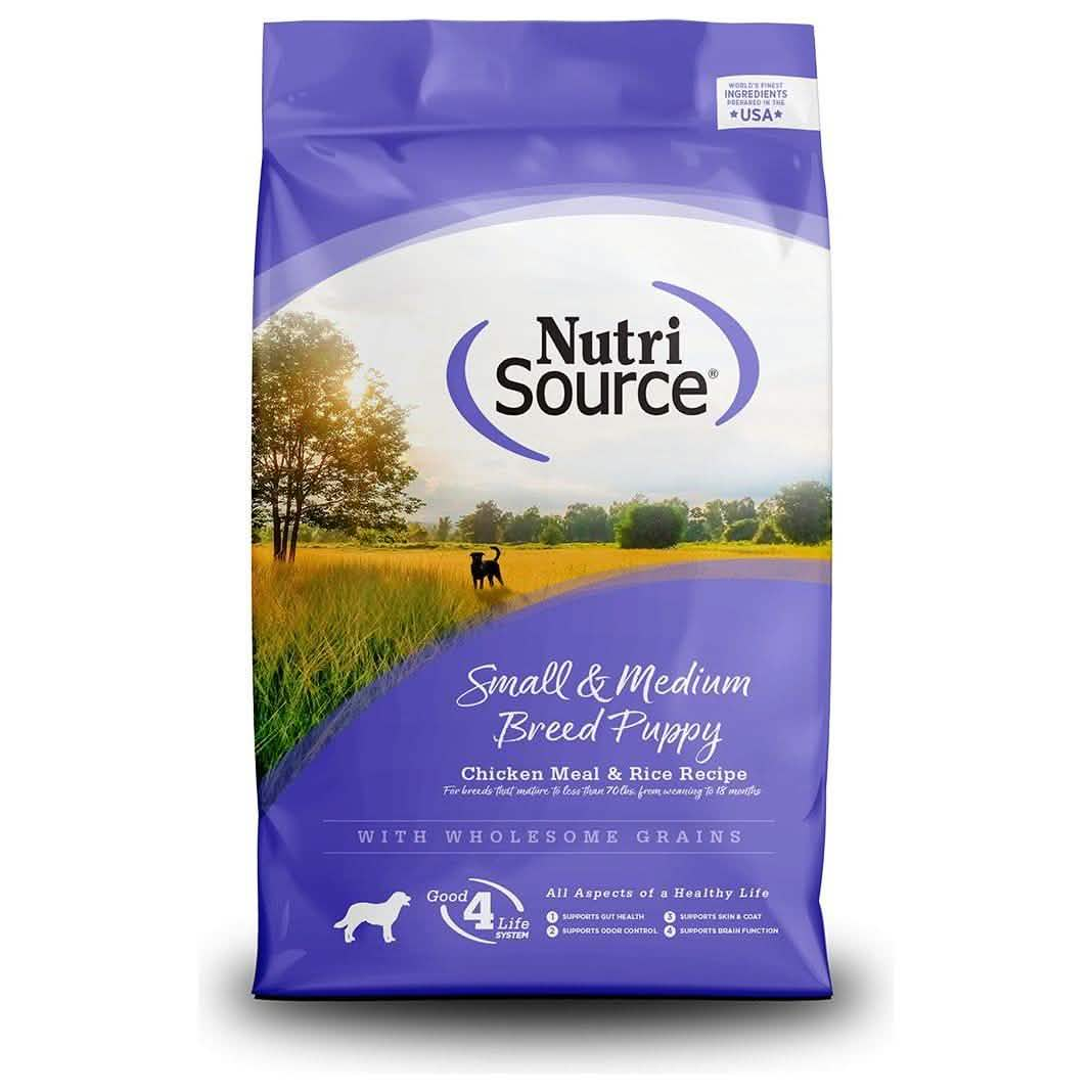 Nutri Source D Puppy - Alimento para cachorros de razas pequeñas y medianas, pollo y arroz, 4 libras