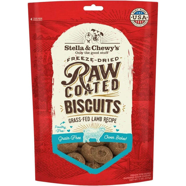 Stella & Chewy's Dog Treat Freeze-Dried Raw Coated Biscuits Grass-Fed Lamb Recipe