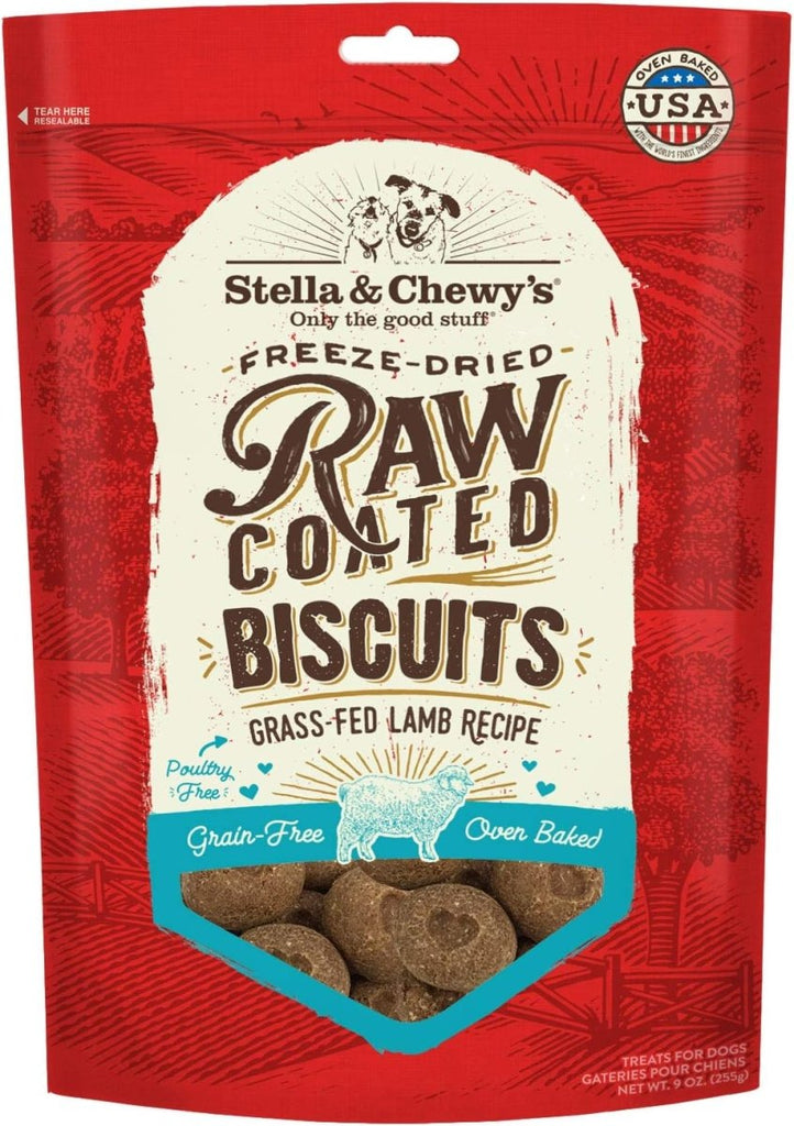 Stella & Chewy's Dog Treat Freeze-Dried Raw Coated Biscuits Grass-Fed Lamb Recipe