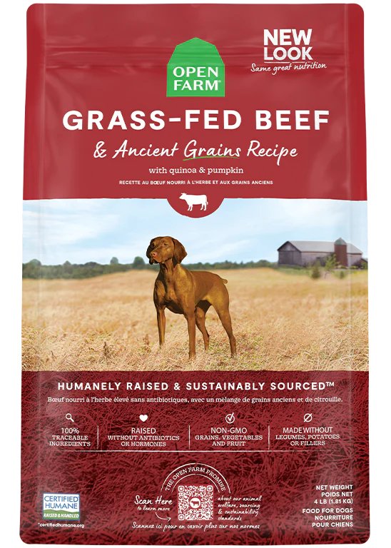 Open Farm Dry Dog Food Ancient Grains Grass-Fed Beef Recipe