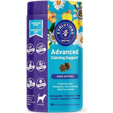 Evolutions by NaturVet Advanced Calming Support Chews for Dogs