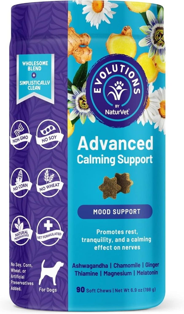 Evolutions by NaturVet Advanced Calming Support Chews for Dogs