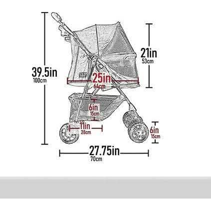 Pet Gear No-Zip Happy Trails Pet Stroller