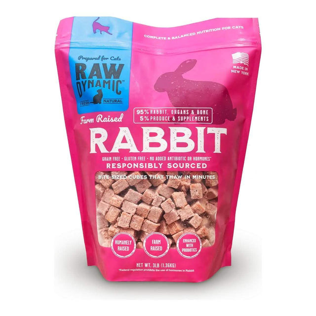 Raw Dynamic Raw Frozen Cat Food Farm Raised Rabbit Formula