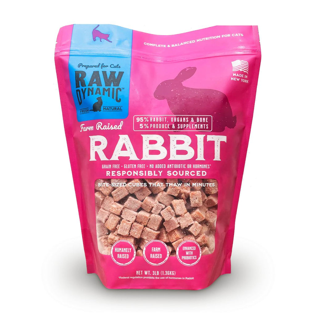 Raw Dynamic Raw Frozen Cat Food Farm Raised Rabbit Formula