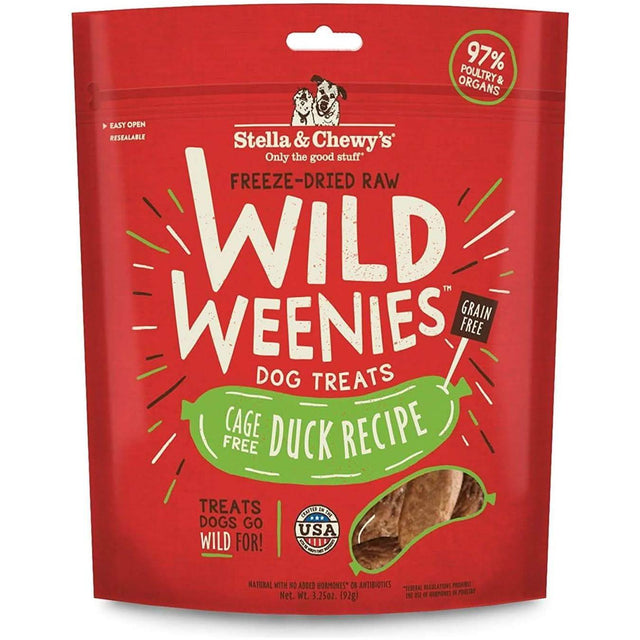 Stella & Chewy's Dog Treat Freeze-Dried Raw Wild Weenies Duck Recipe