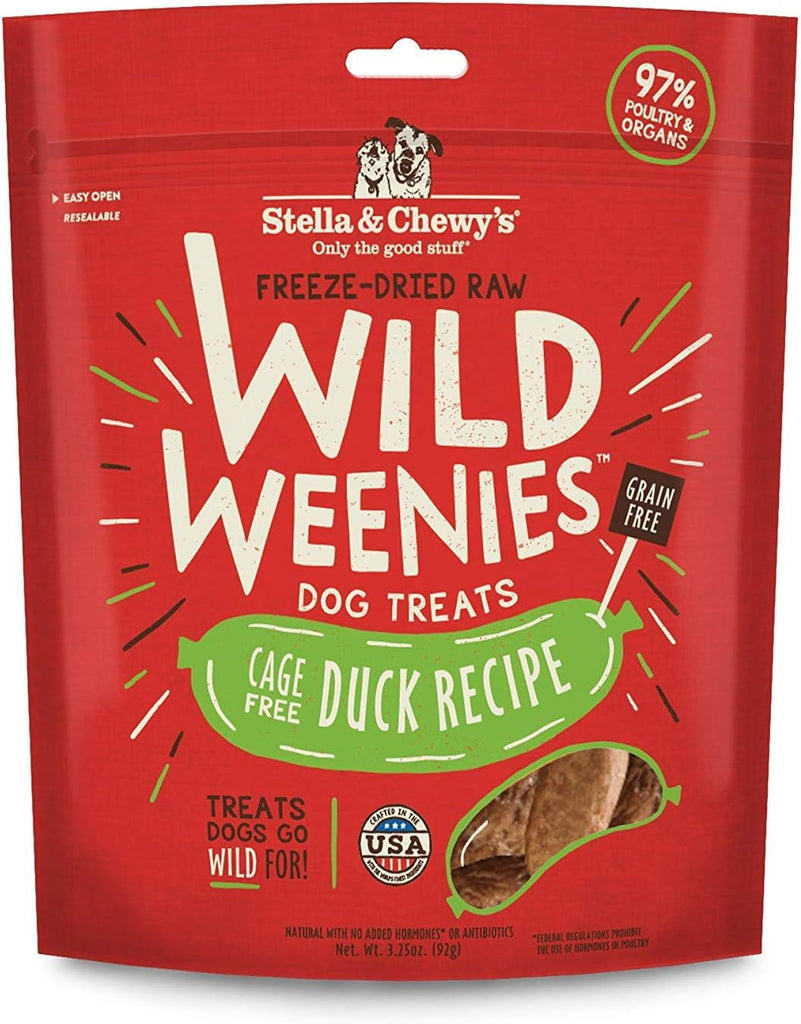 Stella & Chewy's Dog Treat Freeze-Dried Raw Wild Weenies Duck Recipe