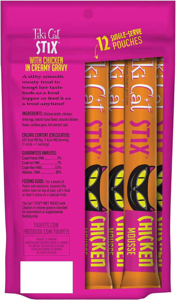 Tiki Cat Stix Wet Treats with Chicken in Creamy Gravy