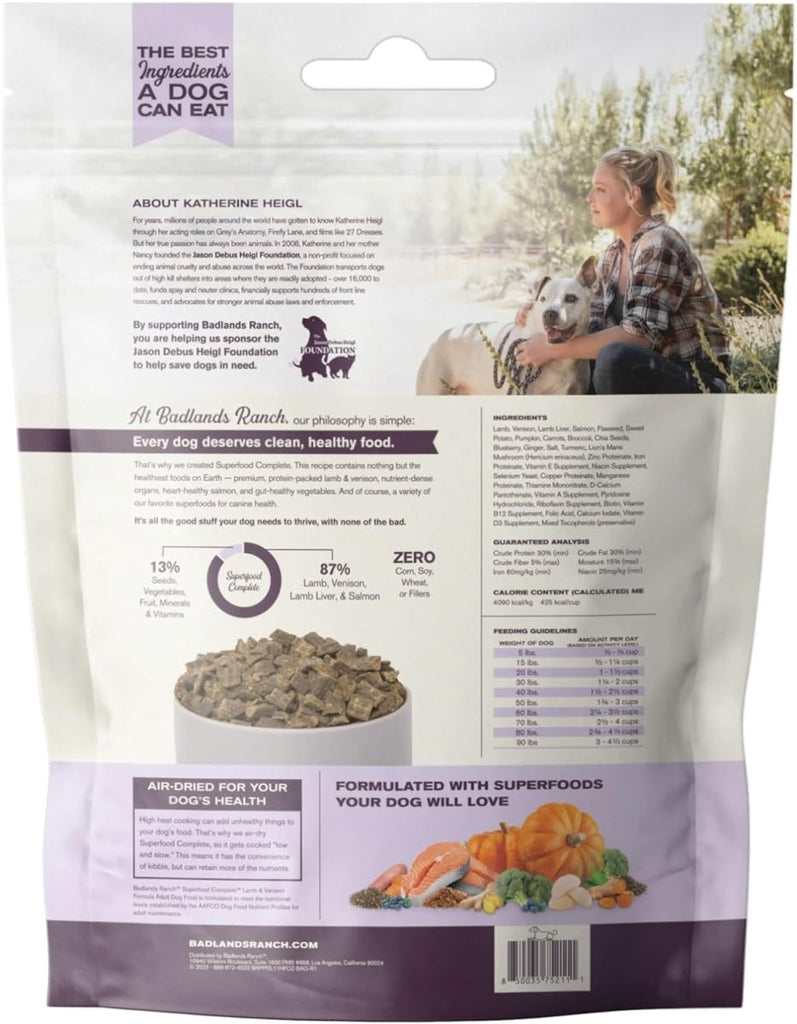 Badlands Ranch Dog Food Air-Dried Superfood Complete Lamb & Venison Formula