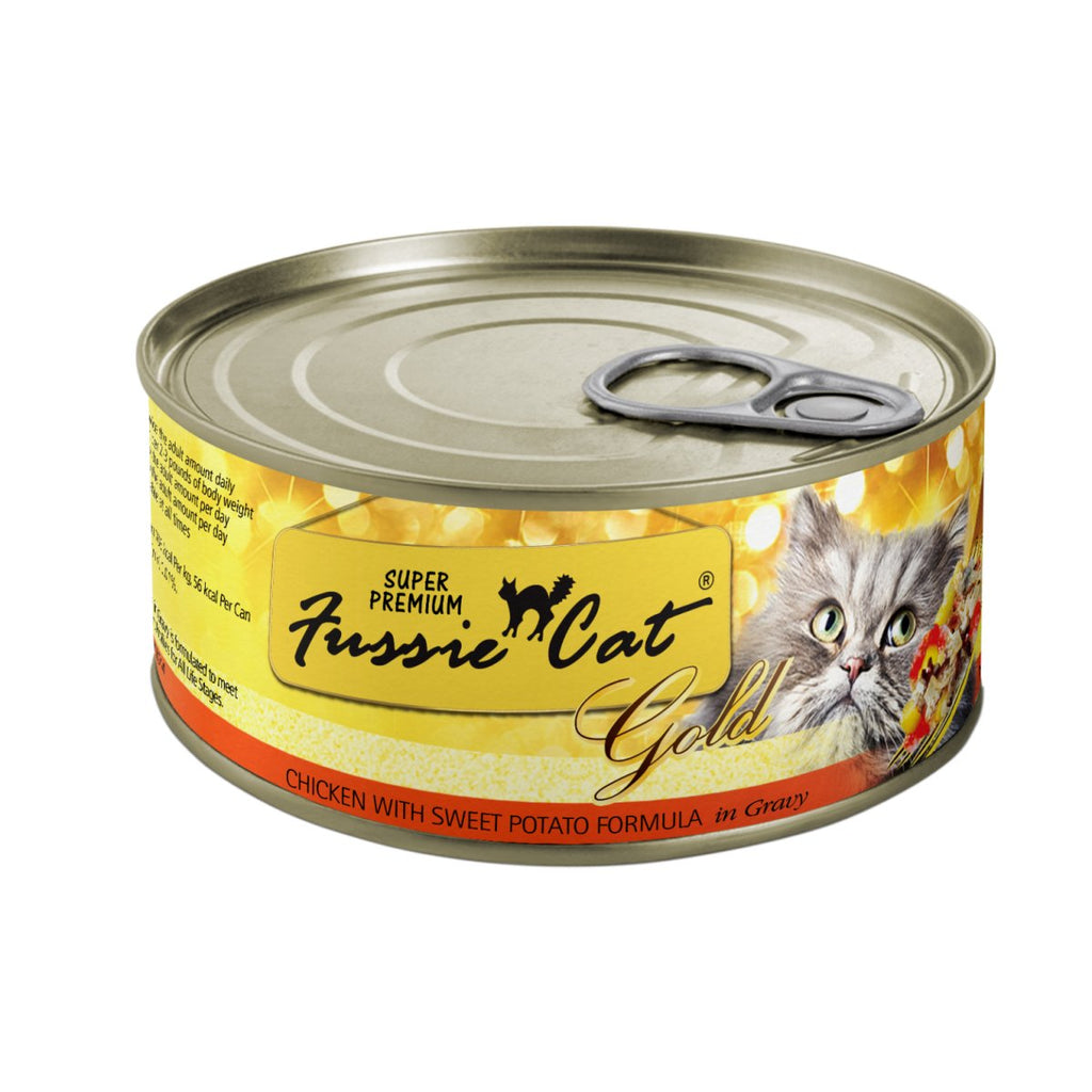 Fussie Cat Wet Cat Food Gold Chicken with Sweet Potato Formula in Gravy