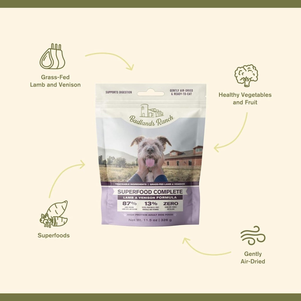 Badlands Ranch Dog Food Air-Dried Superfood Complete Lamb & Venison Formula