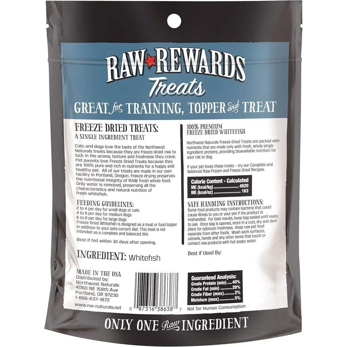 Raw Rewards Dog & Cat Treat Freeze Dried Whitefish