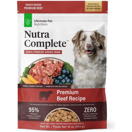 Ultimate Pet Nutrition Freeze-Dried Dog Food Nutra Complete Premium Beef Recipe