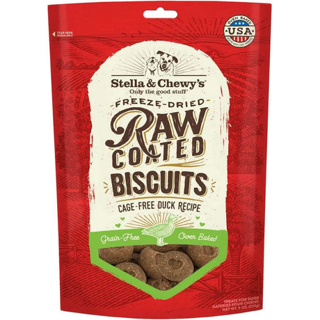 Stella & Chewy's Dog Treat Freeze-Dried Raw Coated Biscuits Cage-Free Duck Recipe