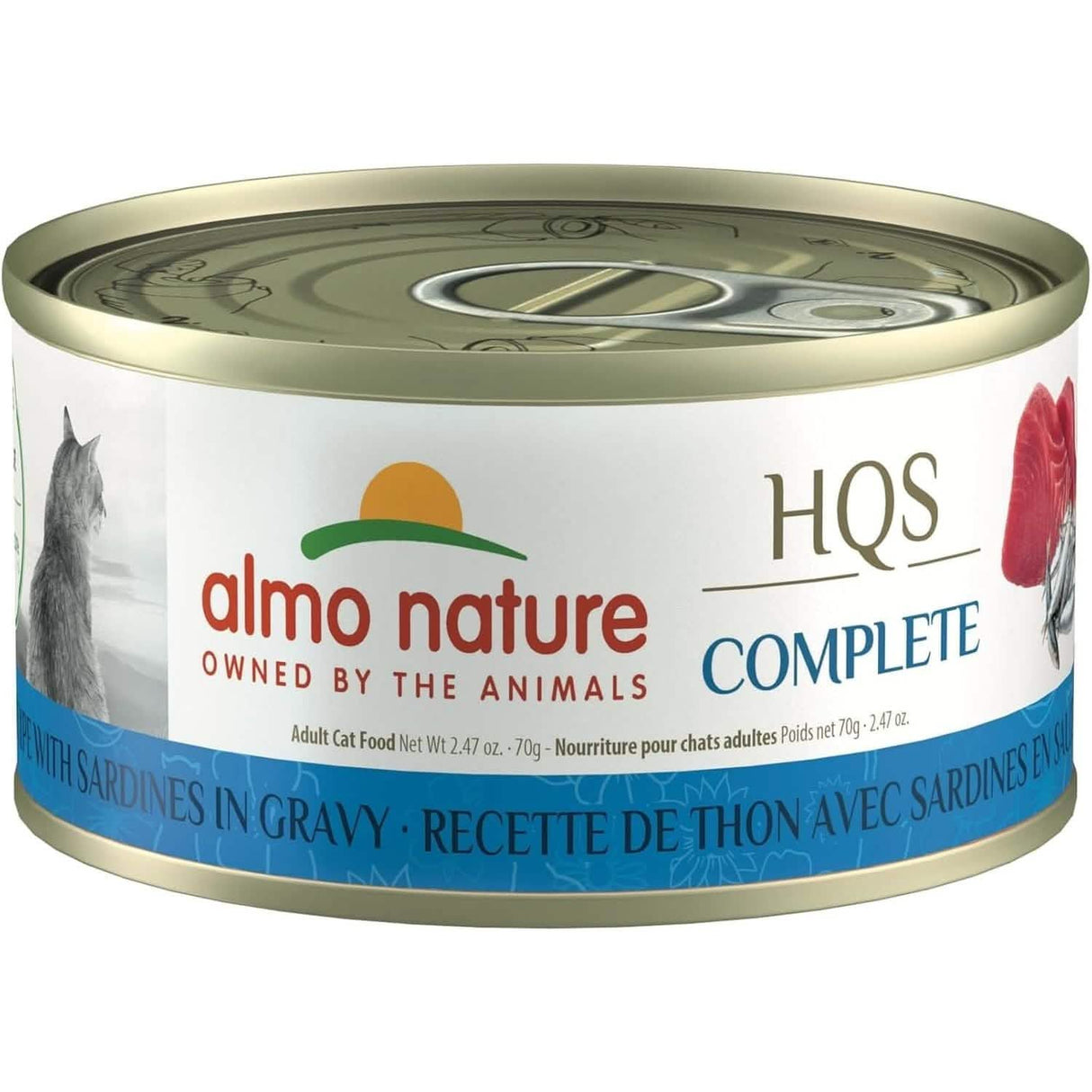 Almo Nature Wet Cat Food HQS Complete Tuna Recipe with Sardines in Gravy