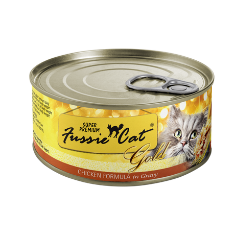 Fussie Cat Wet Cat Food Gold Chicken Formula in Gravy