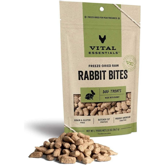 Vital Essentials Dog Treat Freeze-Dried Raw Rabbit Bites