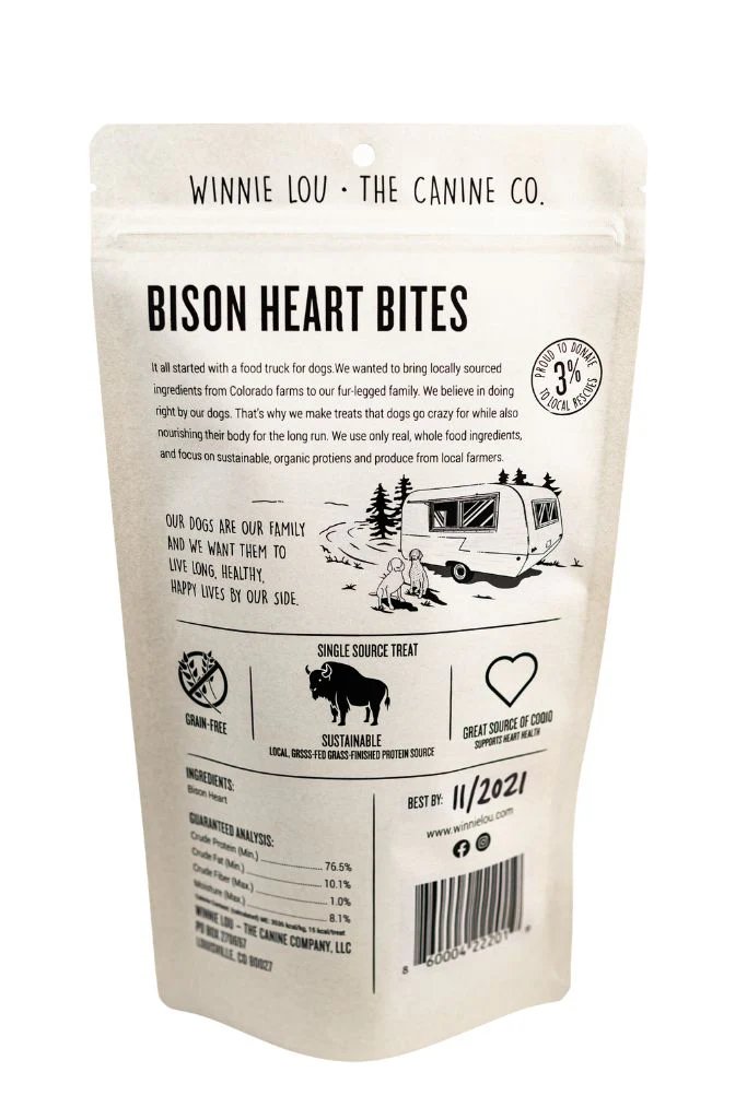 Winnie Lou Dog Treat Bison Liver Tidbits