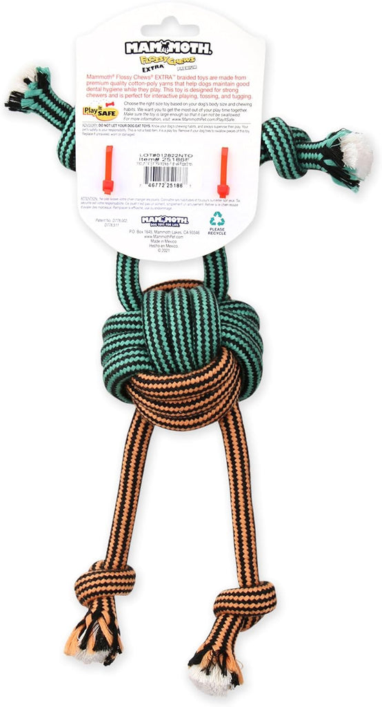 Mammoth Dog Toy Flossy Chews Monkey Fist Rope - Assorted Colors and Sizes