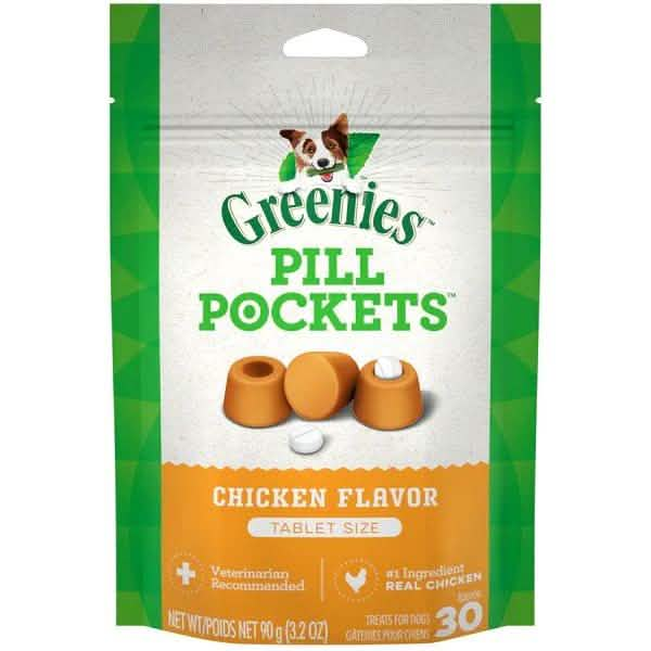 Greenies Pill Pockets for Dogs Tablet Size Chicken Flavor 30 Count