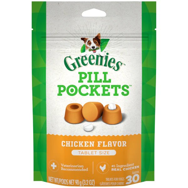 Greenies Pill Pockets for Dogs Tablet Size Chicken Flavor 30 Count