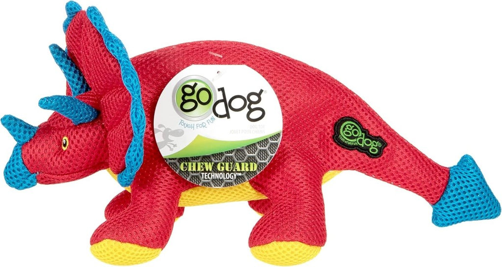 GoDog Dog Toy Double Chew Guard Dinos Triceratops