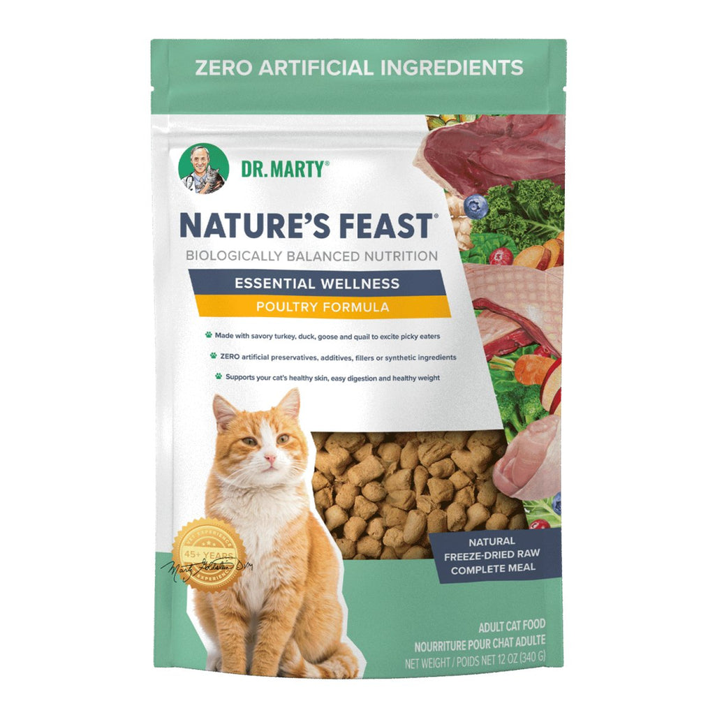 Dr Marty Freeze-Dried Cat Food Nature's Feast Essential Wellness Poultry