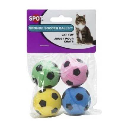 SPOT Cat Toy Sponge Soccer Balls (4 Pack)