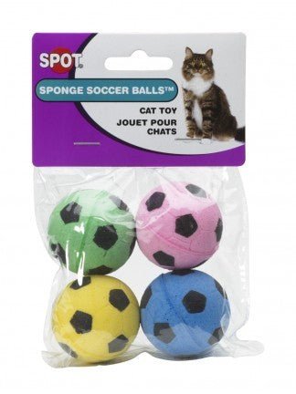 SPOT Cat Toy Sponge Soccer Balls (4 Pack)