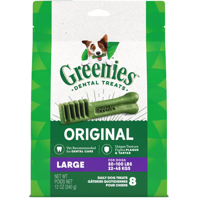 Greenies Dog Treat Original Dental Treats Large 8 count