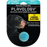 Playology Dog Toy Squeaky Chew Ball - Peanut Butter Scent