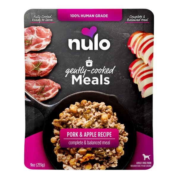 Nulo Wet Dog Food Gently-Cooked Meals Pork & Apple Recipe