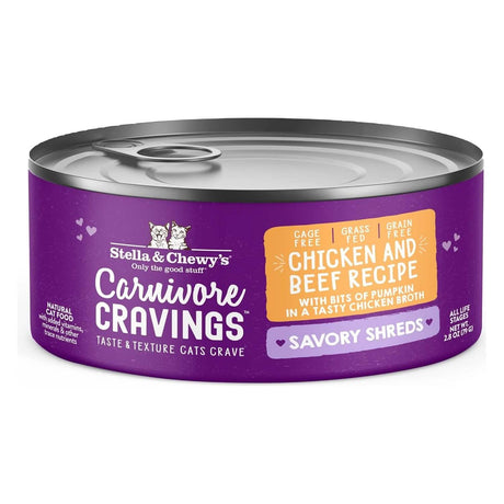 Stella & Chewy's Wet Cat Food Carnivore Cravings Savory Shreds Chicken and Beef Recipe