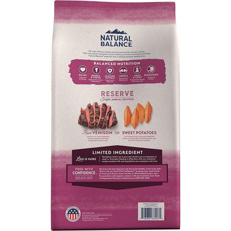 Natural Balance Dry Dog Food Limited Ingredient Reserve Sweet Potato & Venison Recipe