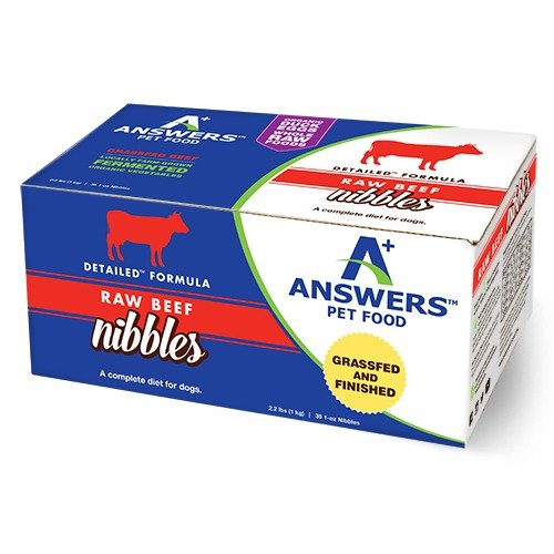 Answers Raw Frozen Dog Food Detailed Formula Beef Nibbles